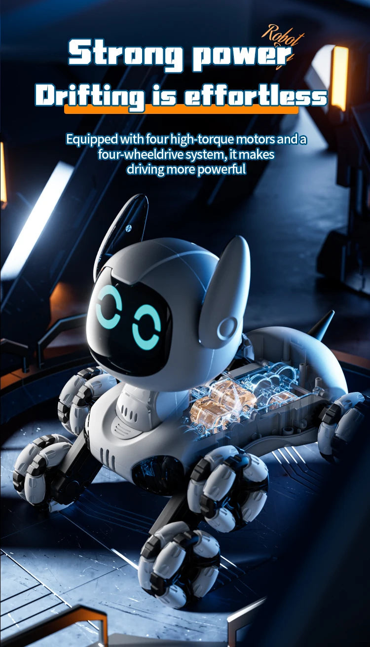 Y9 RC Robot Dog Toy 2.4G Radio Remote Control 8WD Mechanical Pet Dog Touch-sense Music Stunt Electric Toy for Girl Boy Kids Gift Ai-TechWorld 