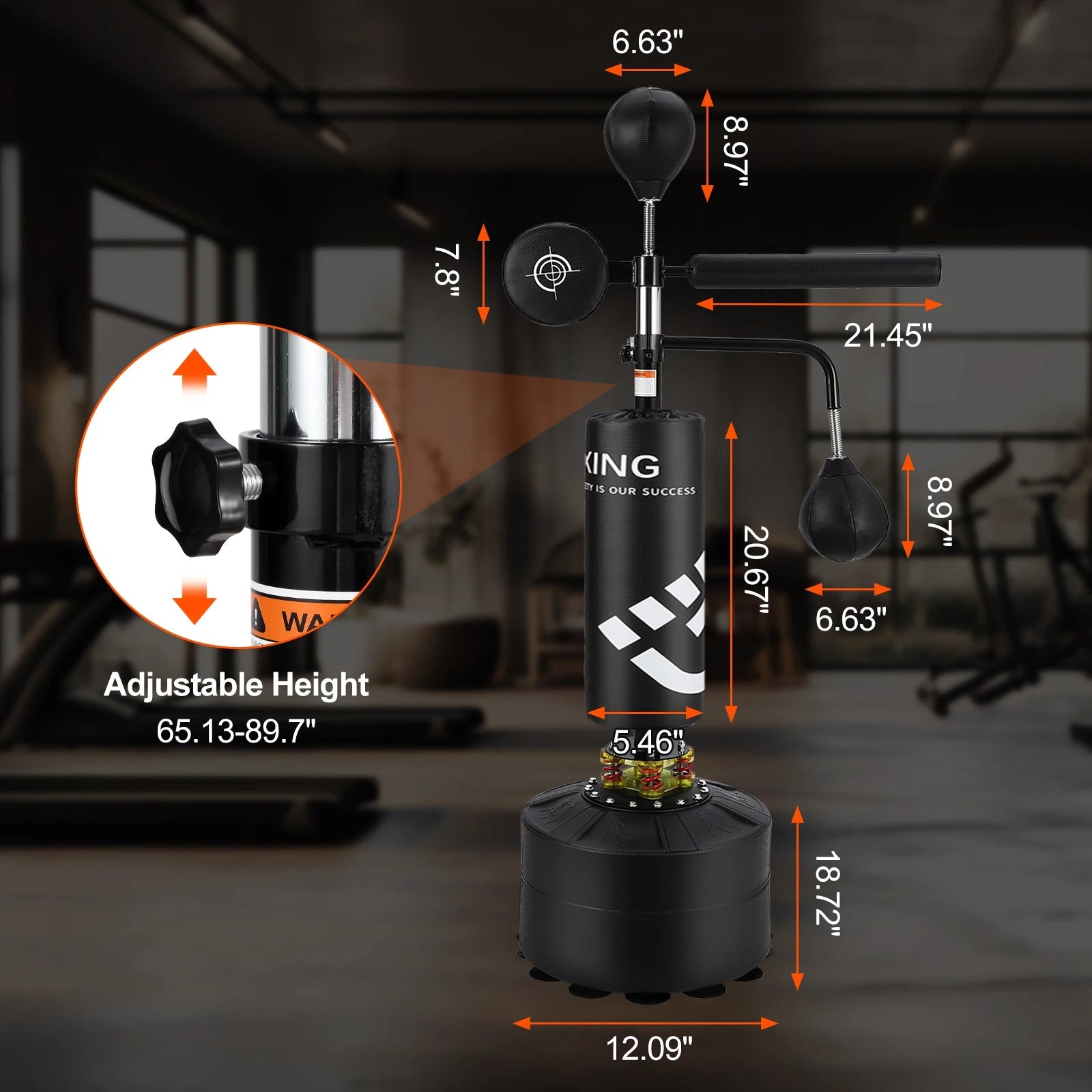 5 in 1 Punching Bag with Stand for Adult & Kids, Freestanding Speed Bag Hitting Target Heavy Kickboxing Bag, 2 Packages Deliver Ai-TechWorld 