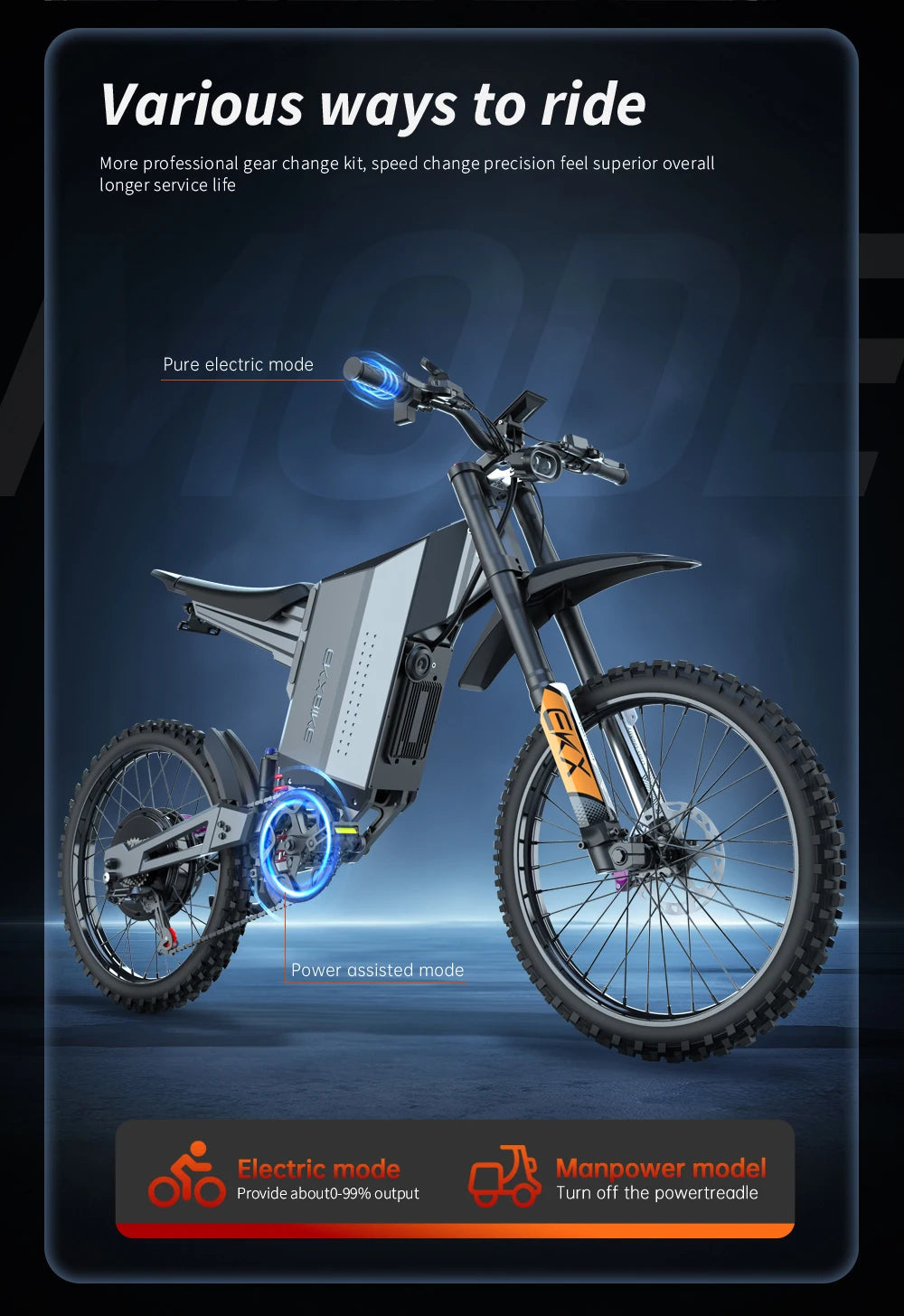 EKXBIKE GTS Electric Motorcycle for Adults 8000W Peak Electric Dirt Bike for Adults with 72V 30AH Battery Ai-TechWorld 