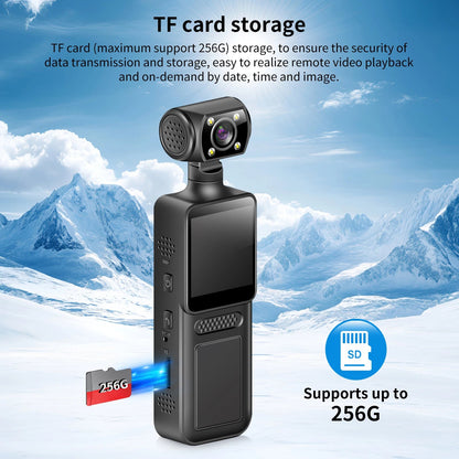 4K HD Handheld Pocket Camera 180 ° Rotating Mini Portable Camera Wearable Night Vision Outdoor Sports Camera 2025 New Ai-TechWorld 