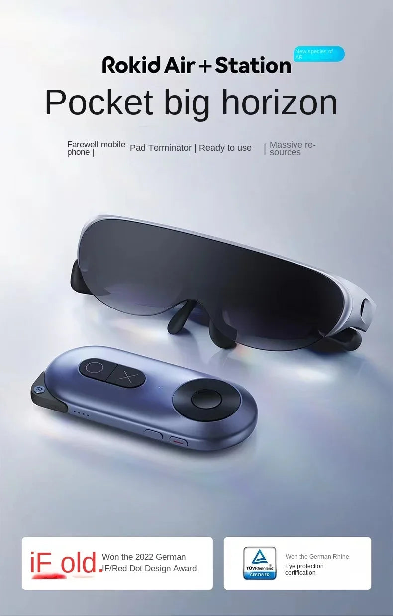 Rokid Air AR Smart Glasses 120" Screen with 1080P OLED Dual Display 43°FoV 55PPD Foldable Home Game Viewing Device Ai-TechWorld 