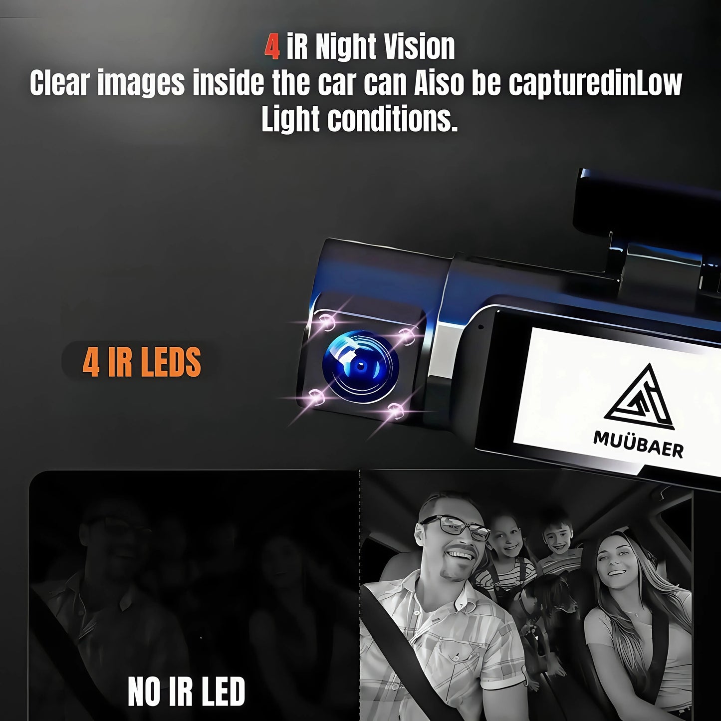 UHD 4K WiFi Dash Cam 3 Lens Driving Recorder Car DVR 1080P Rear Lens Camera  24H Parking Monitoring ADAS Function-oliday Gift Ai-TechWorld 