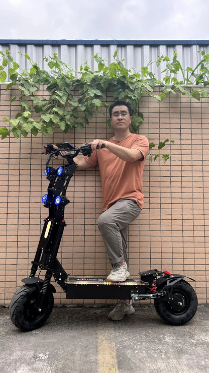 X13 inch 10000W Dual Motor 72V40Ah 60V50Ah Battery Electric Scooter Max Speed 120km/h Range 120km LCD Display Foldable Escooter Ai-TechWorld 