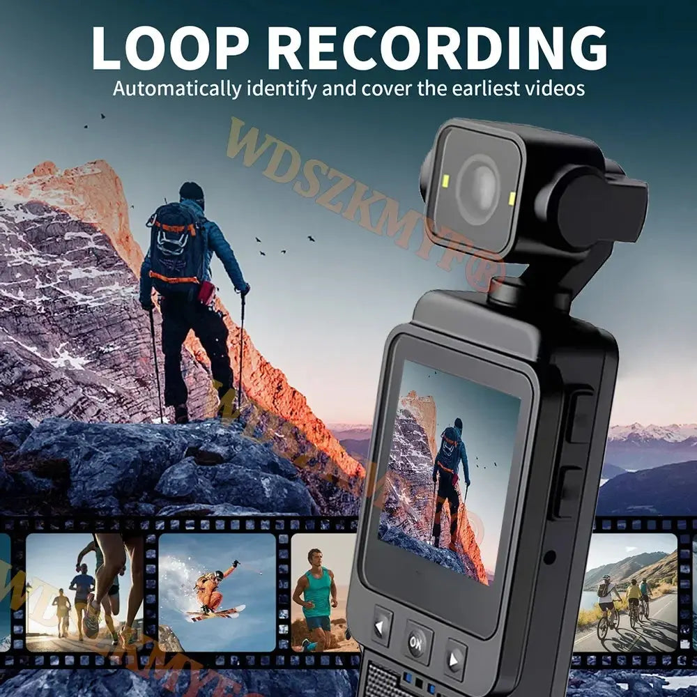 1080P Handheld Sports Pocket Camera HD Display 180° Rotatable WiFi Wireless Video Recorder Built-in Fill Light Motion Camera Ai-TechWorld 