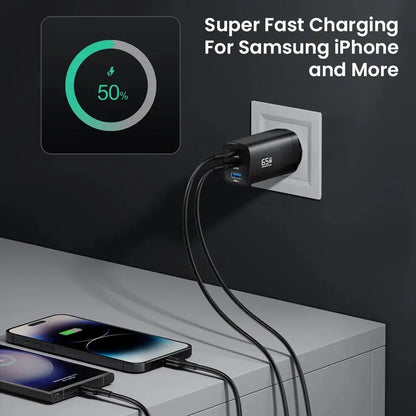 ASOMETECH GaN USB Type C Charger 65W 45W PPS PD QC4.0 Quick Charger For Macbook Laptop IPAD Tablet iPhone 16 Samsung S23 Ultra Ai-TechWorld 