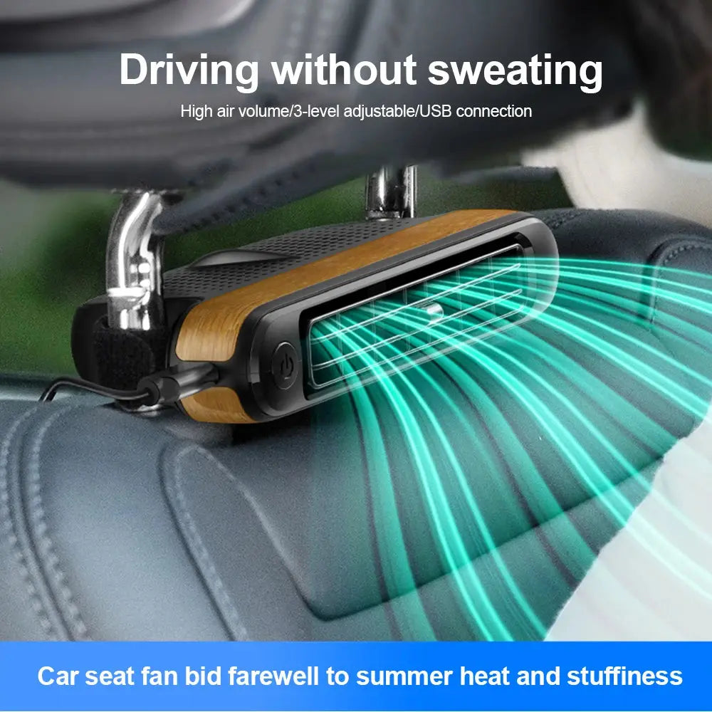 Portable Car Seat Cooling Fan Car Rear Backrest Electric Fan USB Power Supply Fan Air Conditioner Car Interior Accessories Ai-TechWorld 