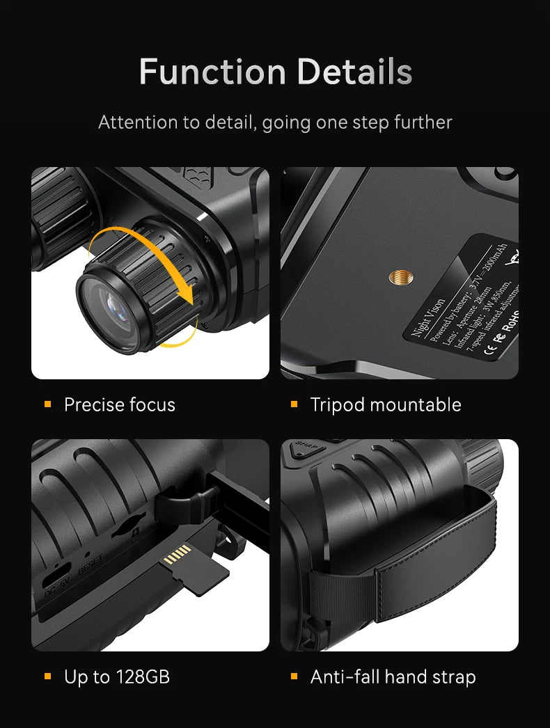 1080P Night Vision Binoculars 10x Digital 800m Full Dark Infrared Night Vision Telescope Goggles 2.8” Large Screen For Camping Ai-TechWorld 