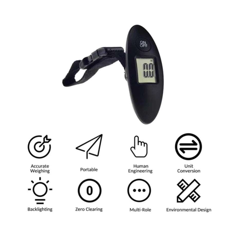 40kg/100g Portable Luggage Scale High Precision Travel Digital Hanging Scales With Webbing belt LCD Digital Electronic Luggage Ai-TechWorld 