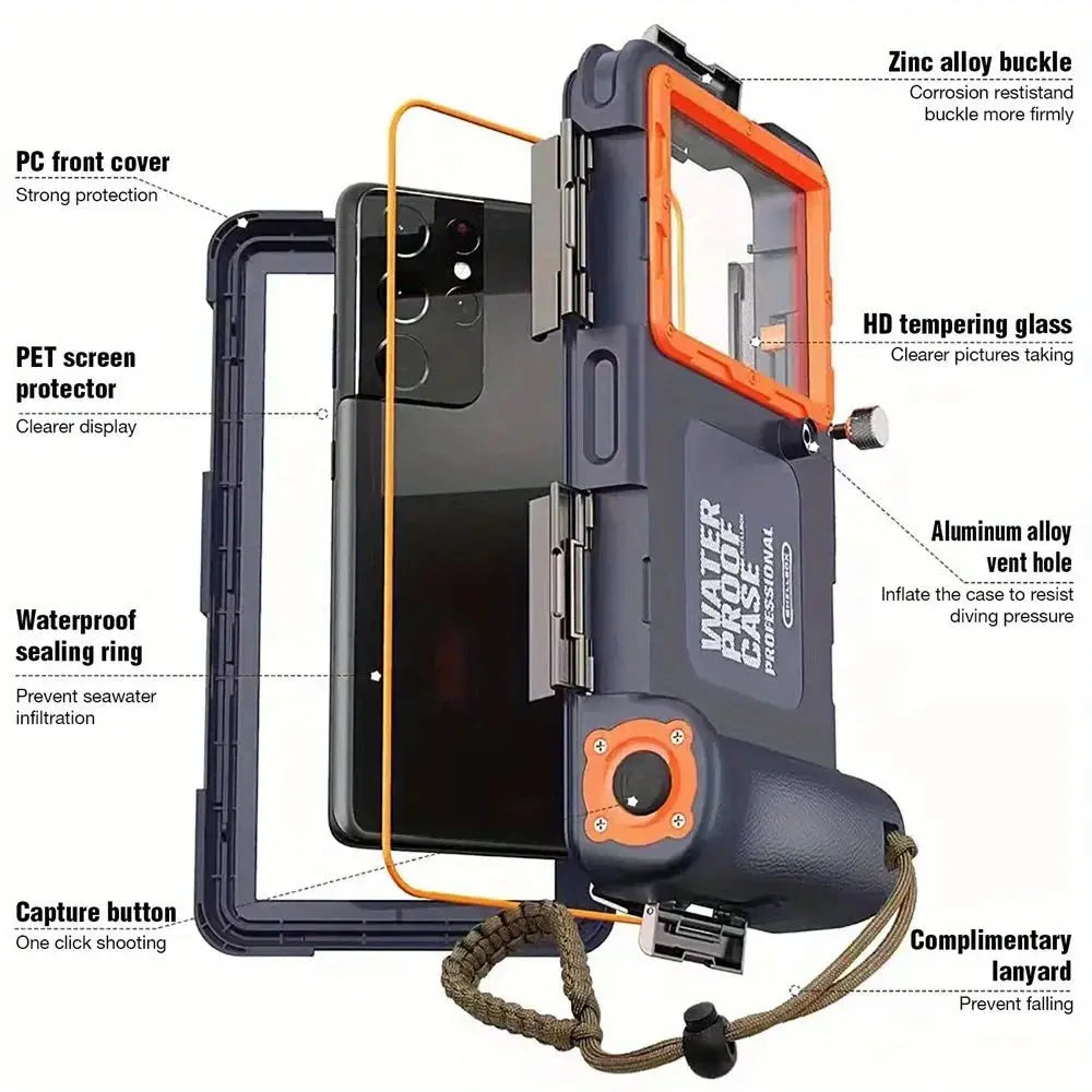 Waterproof Phone Case Holsters & 15m Diving 50ft Swimming Premium Protective Housing Ai-TechWorld 