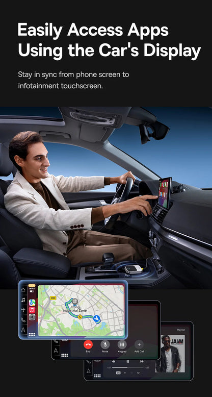 Baseus Wireless CarPlay Wired to Wireless CarPlay Adapter Auto Connect Car Intelligent Systems Plug&Play Bluetooth Smart CarPlay Ai-TechWorld 