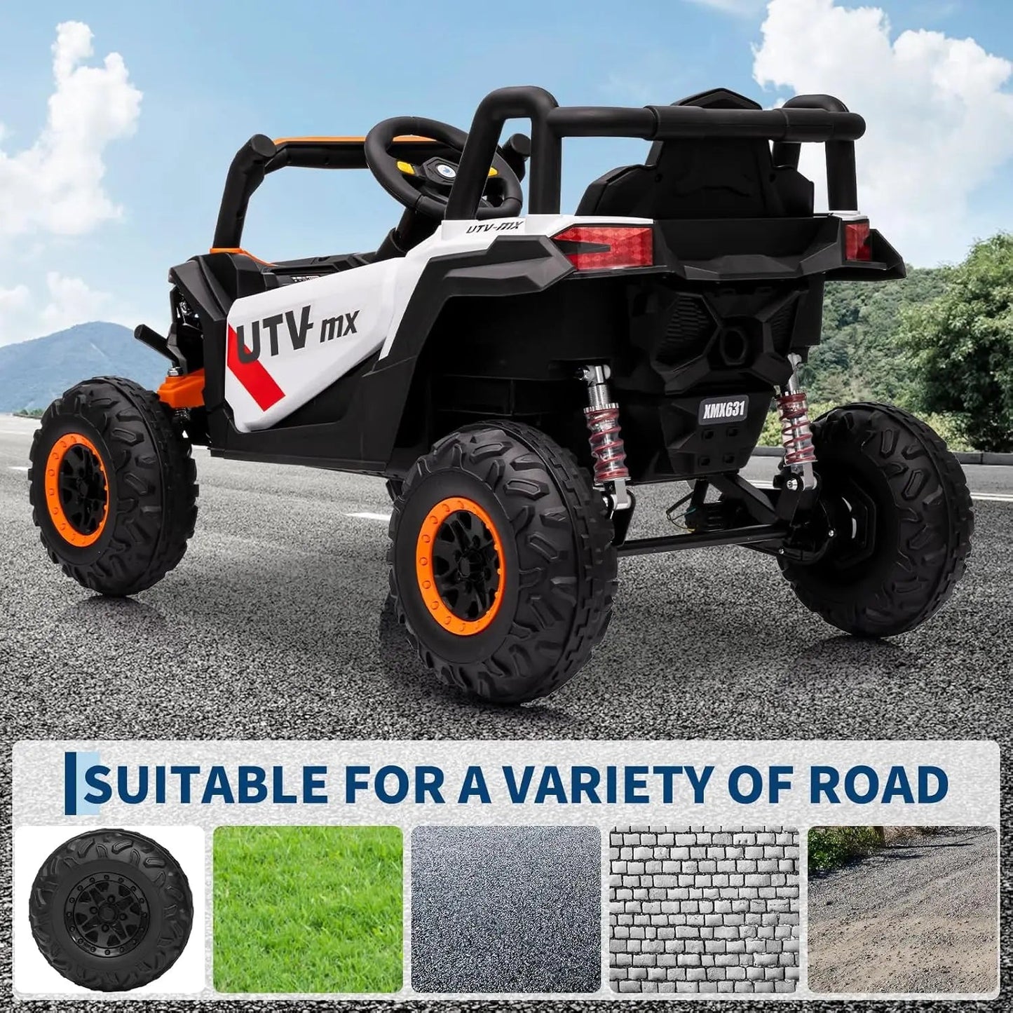 12V Kids Ride On Car,UTV Truck with Remote Control,4WD/2WD Switchable,Electric Vehicle with 4 Spring Suspension for Ages 3-8 Y Ai-TechWorld 