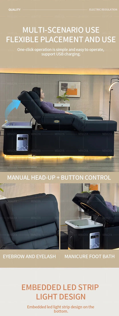 Factory Custom Made Hair Washing Bed for Hair Salon, Head Spa, Pedicure, Foot Massage, Hair Washing Chair. Ai-TechWorld 