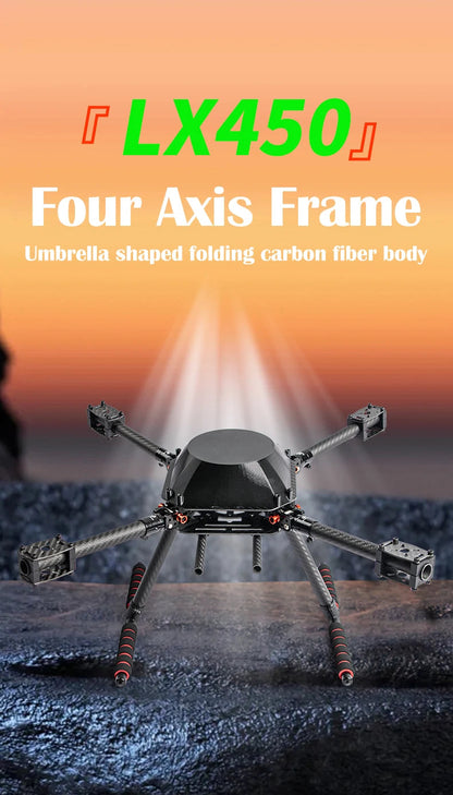 LX450 450mm full Carbon fiber Quadcopter Frame Umbrella shaped folding FPV Quad with Carbon Fiber Landing Skid F450 drone frame Ai-TechWorld 