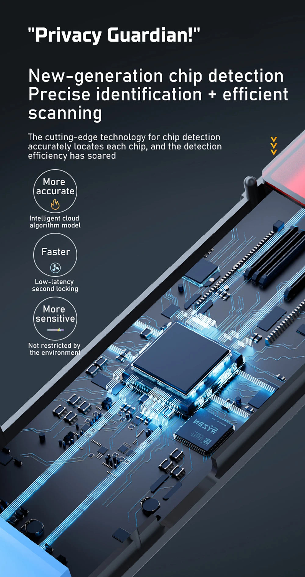 New signal detector anti-peeping camera viewfinder anti-peeping infrared scanner signal source anti-lost sound and light alarm Ai-TechWorld 