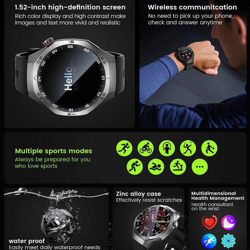 2025New For Android and ios Smart Watch Men AMOLED Screen GPS Motion trajectory Heart Rate Bluetooth Calls SmartWatch Waterproof Ai-TechWorld 