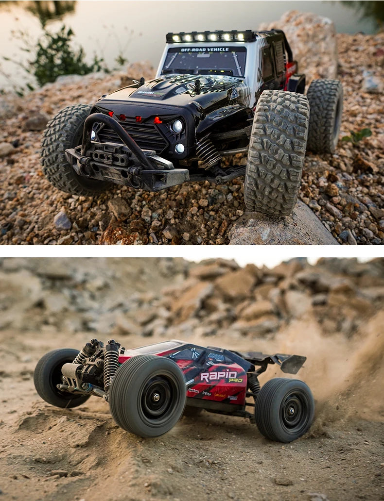Teeggi 16101 /16102 PRO 1:16 High Speed RC Car With LED Light Drift 70KM/H 4WD RC Off-Road Car Monster Truck Toy For Kid Gifts Ai-TechWorld 