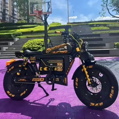 Ebike ZPW Black Warrior 3000W 60V 45AH Camping Motorcycle, Adult Electric Bike 20 Inch Fat Tire Electric Bike Ai-TechWorld 