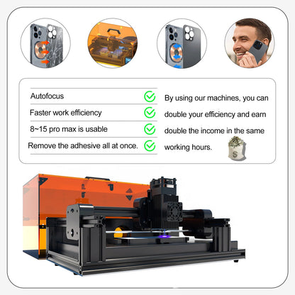 Back Glass Laser for iPhone 8-17 Series, Glue Removal Laser Engraving Seperator, w/Air Purifier&Cell Phone Repair Tool Ai-TechWorld 