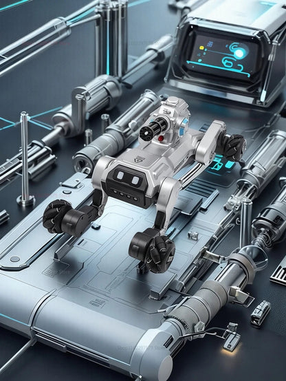 2025 New 2.4G Remote Control Robot Dog with Singing Dancing Follow Mode 360° Rotating launching Cannon Puppy Toys Gifts For Kid Ai-TechWorld 