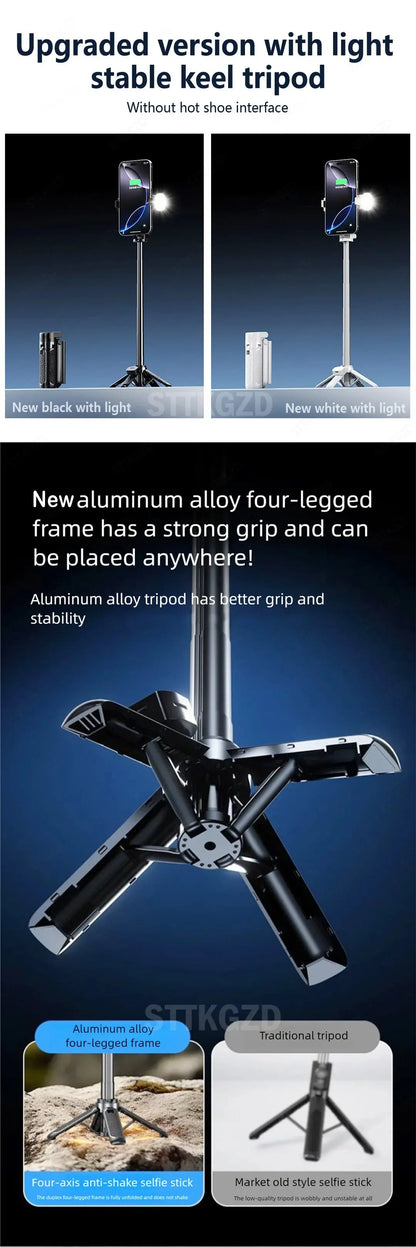 Super Mini Selfie Stick Portable Phone Holder Shooting Aid Versatile Integrated Design Bluetooth Remote For Live Broadcas Ai-TechWorld 