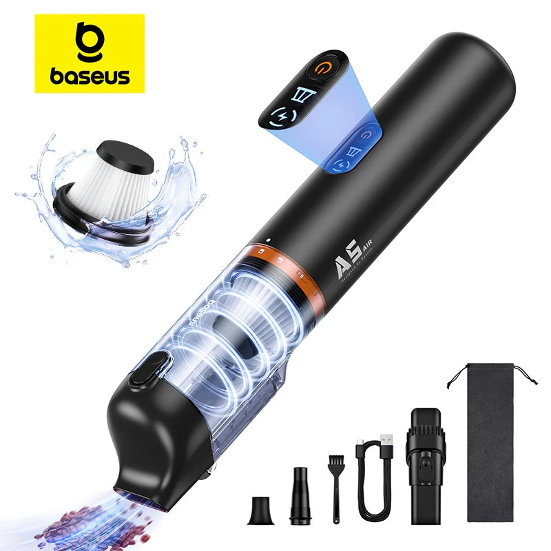 Baseus A5 Air Car Vacuum Cleaner 2-in-1 Powerful Wireless Cleaner Strong Suction Handheld Car Cleaning Portable Home Appliance Ai-TechWorld 