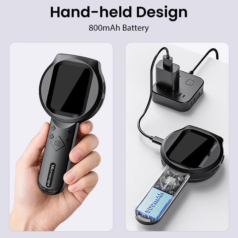 2.8'' IPS Digital Magnifier HD 1080P 100X Portable Microscope Handheld Mignifying Glass for Electronics Repair Check Jewelry Ai-TechWorld 