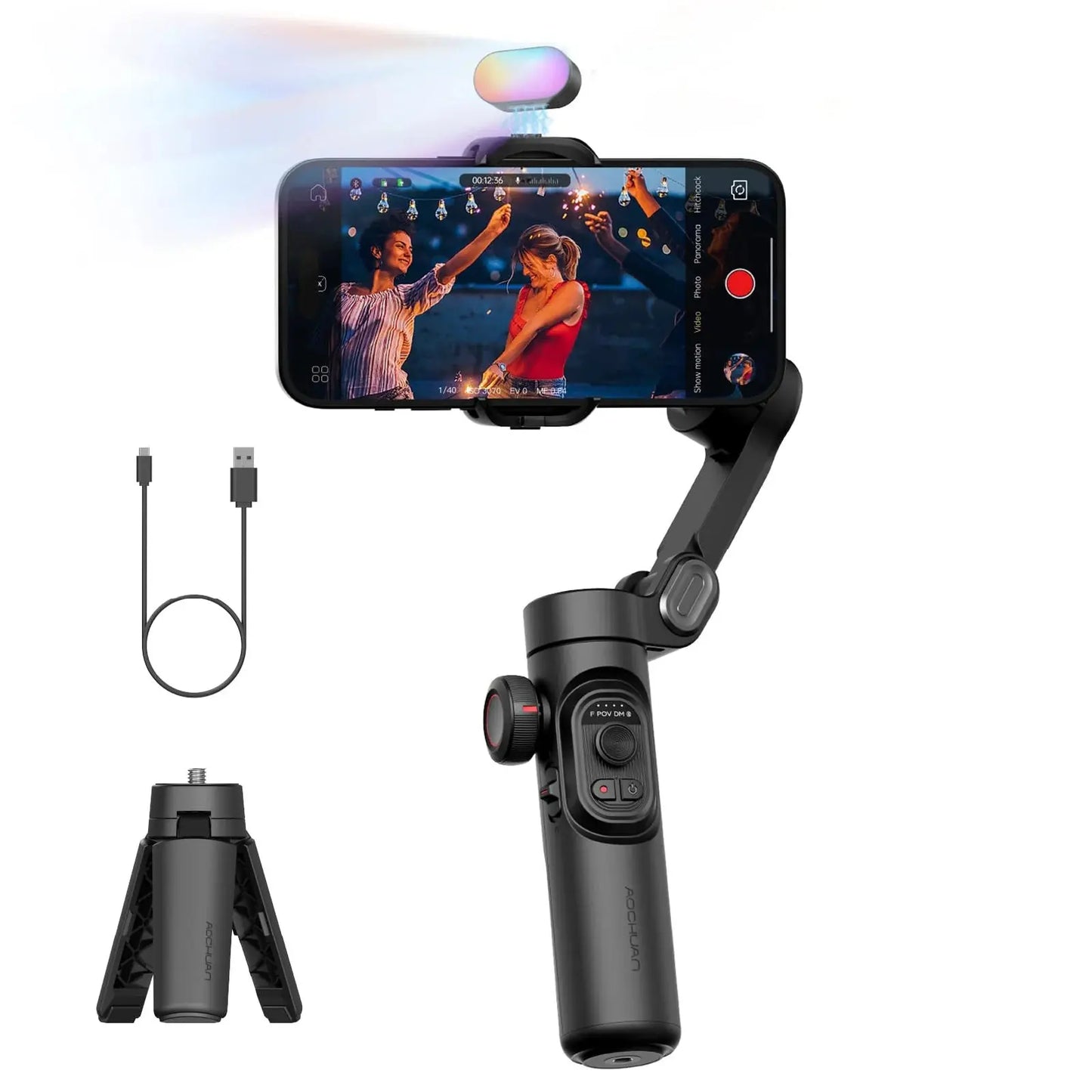 AOCHUAN Smart XE 3-Axis Handheld Gimbal Stabilizer for Smartphone iPhone Android Face Tracking Tiktok Vlog Live Streaming Ai-TechWorld 