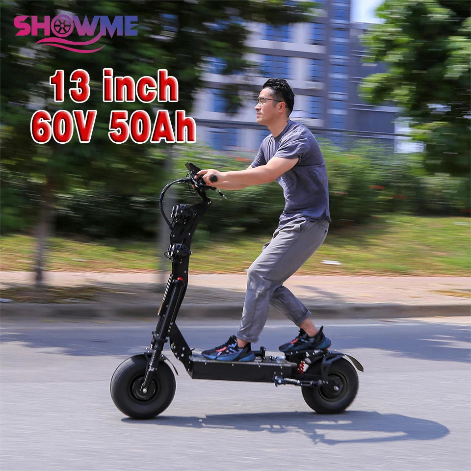 X13 inch 10000W Dual Motor 72V40Ah 60V50Ah Battery Electric Scooter Max Speed 120km/h Range 120km LCD Display Foldable Escooter Ai-TechWorld 