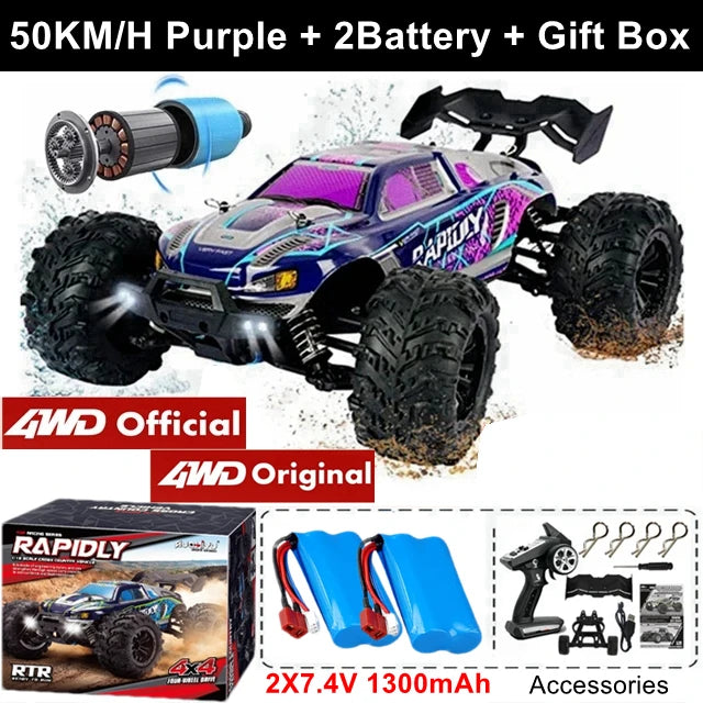 4WD Remote Control Car Off Road 4x4 RC High Speed Buggy Truck Super Brushless 50 or 80KM/H Fast Drift Racing Toy Kids Adults Ai-TechWorld 