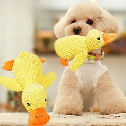 Plush Companion Sleeping Duck Dog Toys for Small Large Dogs Bite Resistant Teeth Grinding Sound Relief Duck Sound Toy Ai-TechWorld 