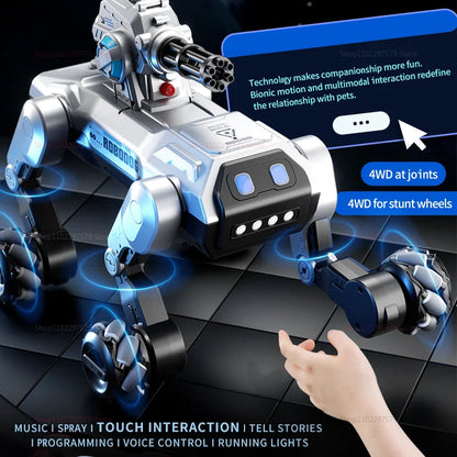 2025 New 2.4G Remote Control Robot Dog with Singing Dancing Follow Mode 360° Rotating launching Cannon Puppy Toys Gifts For Kid Ai-TechWorld 