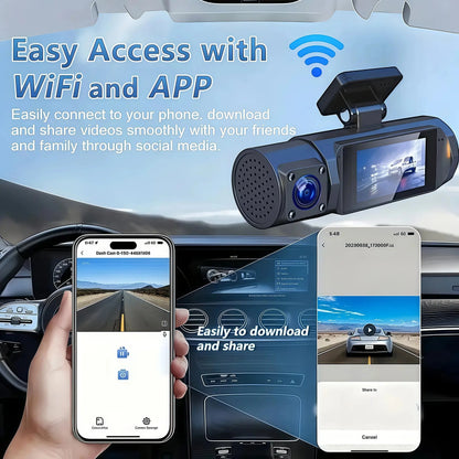 UHD 4K WiFi Dash Cam 3 Lens Driving Recorder Car DVR 1080P Rear Lens Camera  24H Parking Monitoring ADAS Function-oliday Gift Ai-TechWorld 