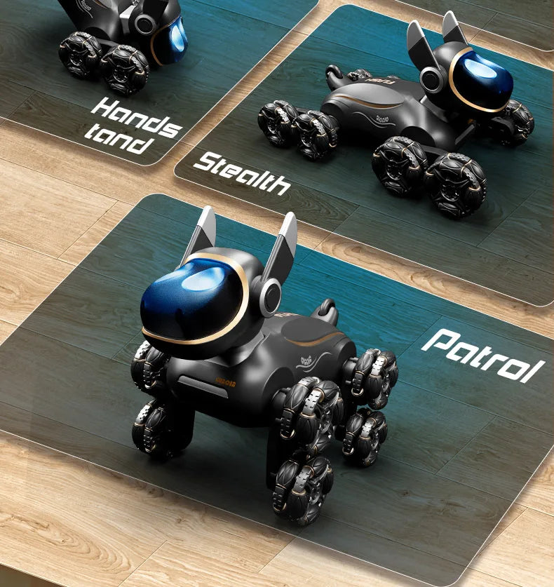 2025 NEW DWI Eight Wheeled Stunt Dog 2.4G Remote Control Intelligent Swing Arm Drift Robot Dog Climbing Car Children's Gift Toy Ai-TechWorld 