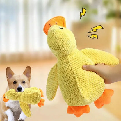 Plush Companion Sleeping Duck Dog Toys for Small Large Dogs Bite Resistant Teeth Grinding Sound Relief Duck Sound Toy Ai-TechWorld 