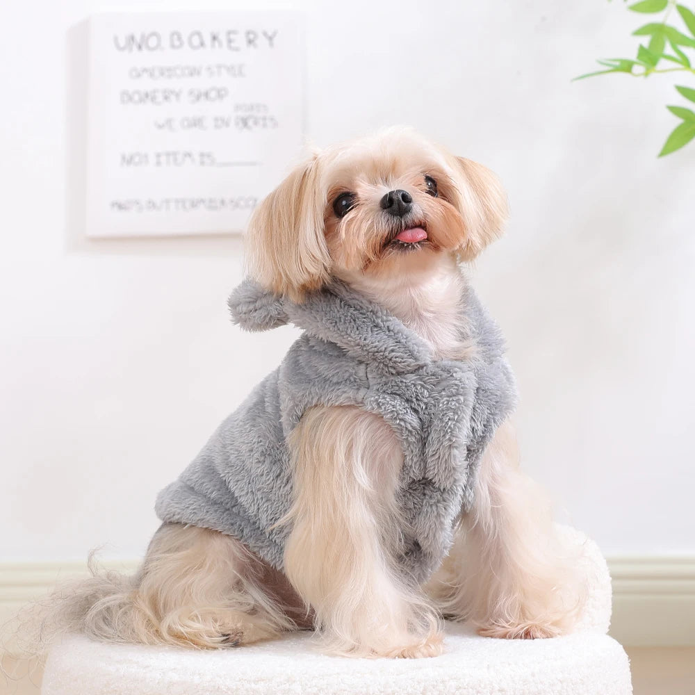 Soft Fleece Pet Dog Clothes Cute Hoodie Coat For Small Medium Dogs Cats Autumn Winter Puppy Hooded Jacket Sweater Pug Apparel Ai-TechWorld 