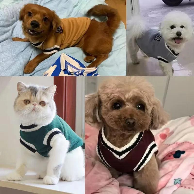 Pet Cat Solid Costume Autumn Winter Christmas Sweater For Small Dogs Kitten Pullover Puppy Vest Clothes Kitty Jacket Outfits Ai-TechWorld 