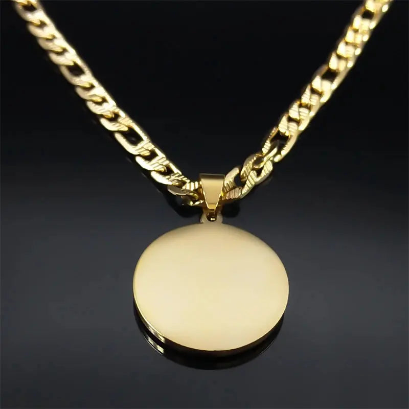 Colorful Crystal Saint Benedict Medal Necklace Women Men Stainless Steel Gold Color Chain Necklaces Jewelry San Benito N8391S05 Ai-TechWorld 