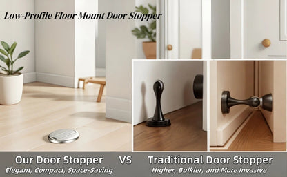 Adjustable Stainless Steel Door Stop Punch-free Strong Magnetic Anti-collision Door Stopper Invisible Bathroom Floor Door Stop Ai-TechWorld 
