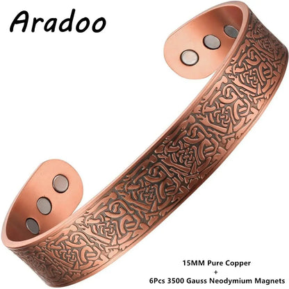 ARADOO Copper Bracelets for Women 99% Pure Copper Handwoven Bracelet Cuff Bangle Ai-TechWorld 
