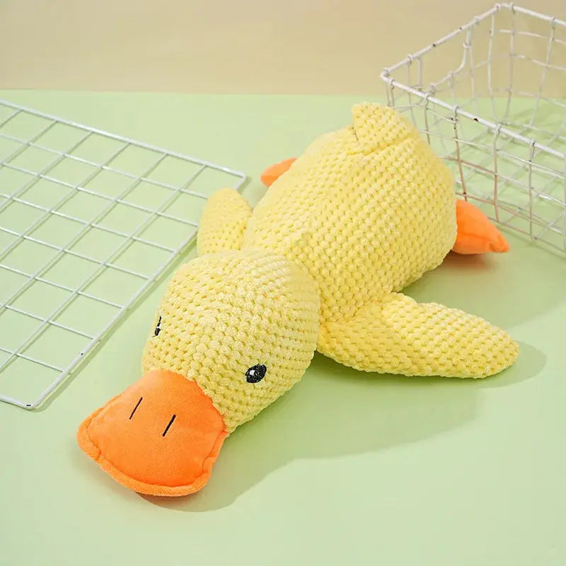 Plush Companion Sleeping Duck Dog Toys for Small Large Dogs Bite Resistant Teeth Grinding Sound Relief Duck Sound Toy Ai-TechWorld 
