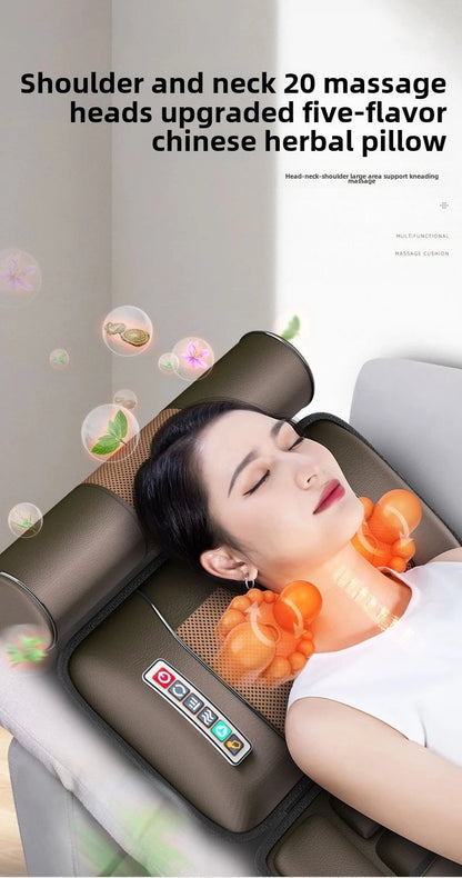 Multifunctional Lumbar Traction Massage Mattress Cushion Full Body Electric Shoulder Neck Waist Back Vibrations Removable Gift Ai-TechWorld 