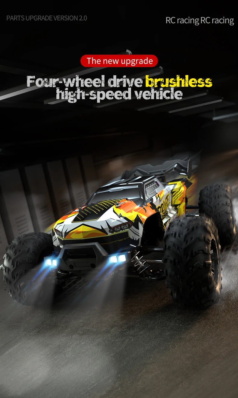 Teeggi 16101 /16102 PRO 1:16 High Speed RC Car With LED Light Drift 70KM/H 4WD RC Off-Road Car Monster Truck Toy For Kid Gifts Ai-TechWorld 