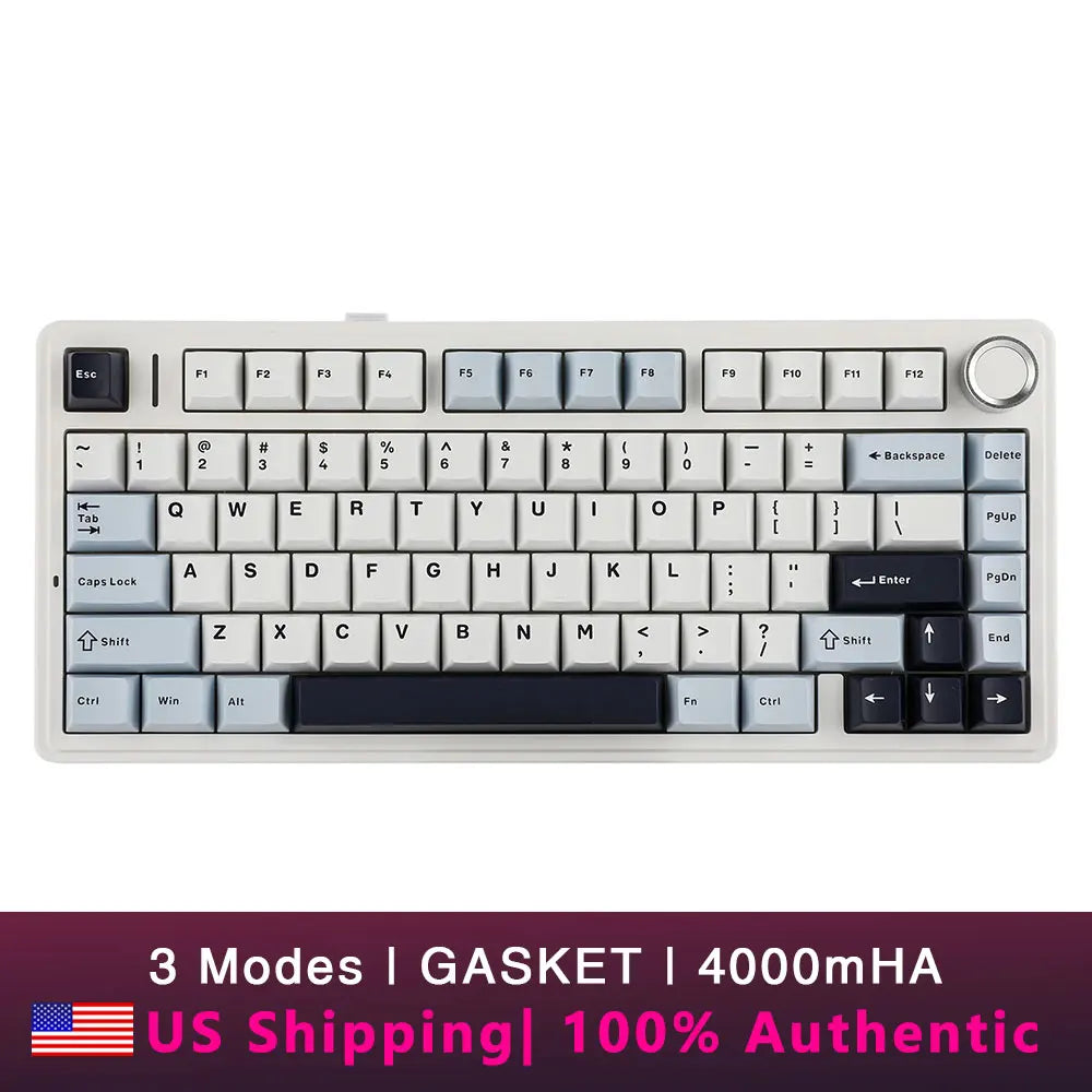 AULA F75 2.4G Wireless/Bluetooth/Wired Gaming Mechanical Keyboard RGB Customized 75% Layout OEM Profile Gasket Structure Ai-TechWorld   ai-techworld