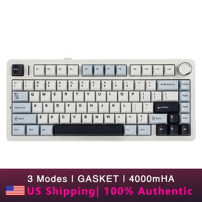 AULA F75 2.4G Wireless/Bluetooth/Wired Gaming Mechanical Keyboard RGB Customized 75% Layout OEM Profile Gasket Structure Ai-TechWorld   ai-techworld