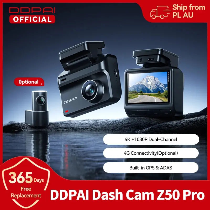 2025 New DDPAI Dash Cam Z50 Pro 4K Car Camera Night Vision 5GHz Wi-Fi GPS ADAS 24H Parking Monitor Support Front and Rear Cam Ai-TechWorld 