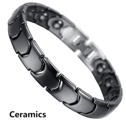 Titanium Steel Ceramic Energy Bracelet Stainless Steel Zirconia Couple Ceramic Bracelet Ai-TechWorld 