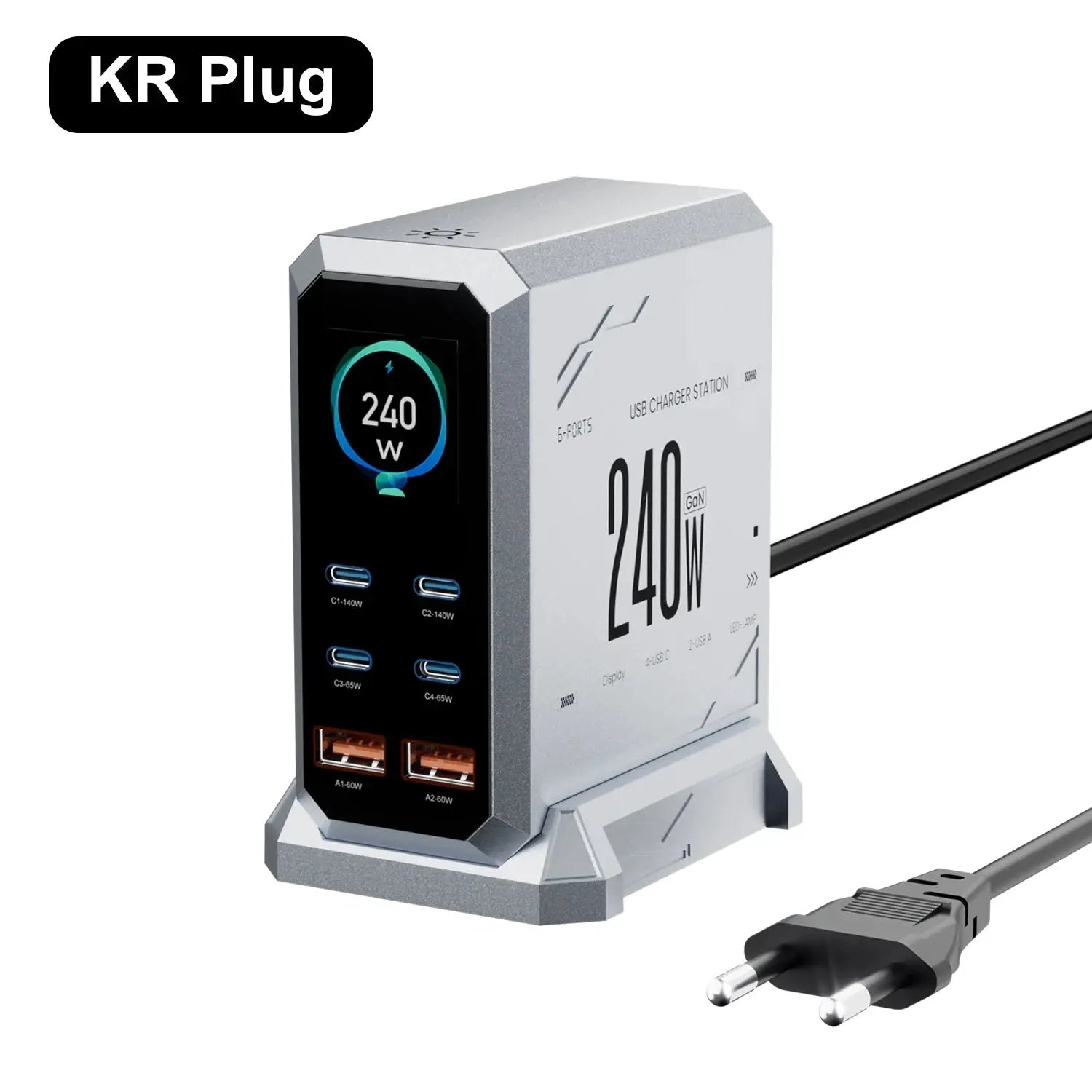240W GaN Charger 6-IN-1 140W PD3.1 PPS USB Type C Digital Display Fast Charging Station for iPhone 16 15 MacBook Laptops Samsung Ai-TechWorld 
