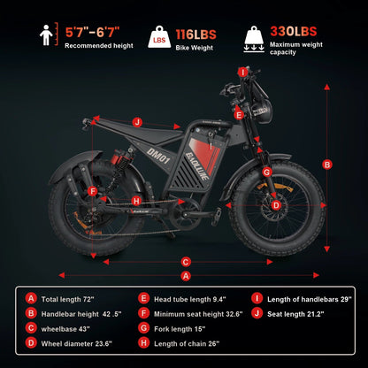 【1 Year Warranty】BAOLUJIE DM01 Electric Bike for Adult 2000W Motor Electric Bike 60V 30AH Moto 42MPH City Commuter Electric Bike Ai-TechWorld 