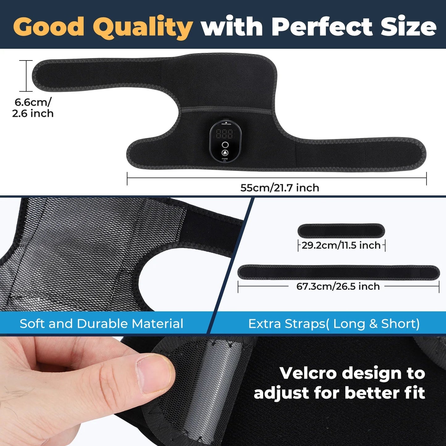 Thermal Knee Massager 3 in 1 Shoulder Knee Elbow Heating Massage Support Brace Rechargeable Vibration Pad Machine Muscle Relax Ai-TechWorld 