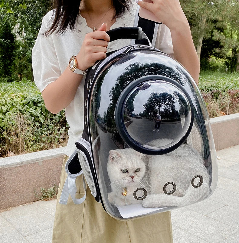 Pet Cat Carrying Bag Space Pet Backpacks Breathable Portable Transparent Backpack Puppy Dog Transport Carrier Space Capsule Bags Ai-TechWorld 